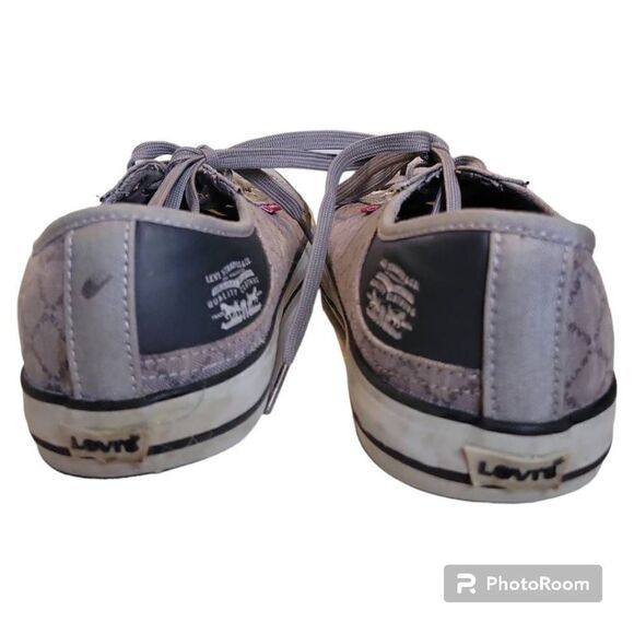 Levi's Women Shoes Canvas Sneakers Gray Size 9 Classic Comfort Flats - Picture 3 of 6